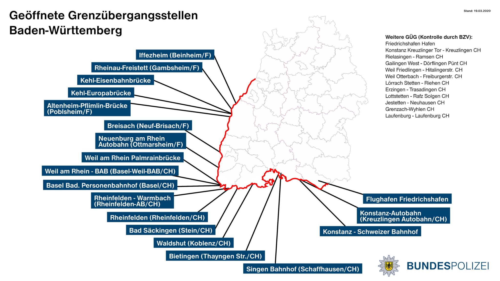 Corona: Welche Grenzübergänge in Baden-Württemberg sind noch offen