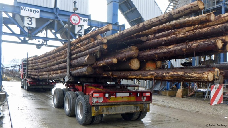 Holztransporter Endingen Polizei